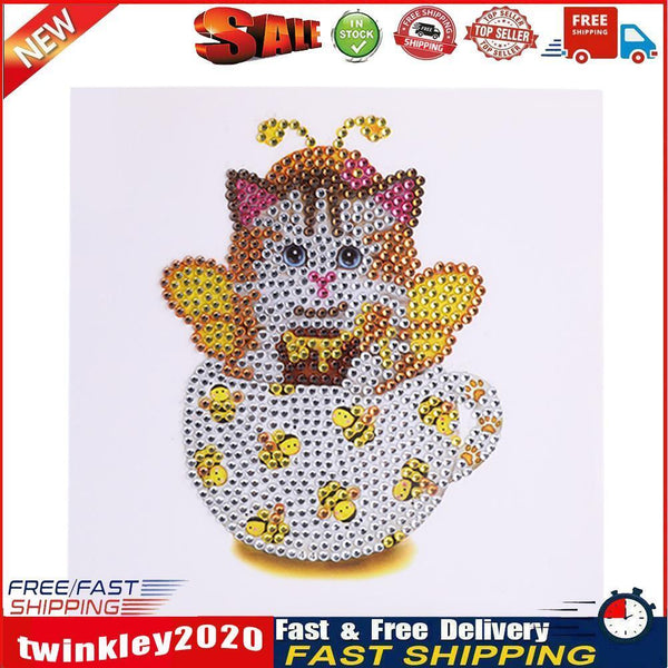 Greeting Cards Cat Special Shaped Bright Diamond Painting DIY Kit (KP003) Newly