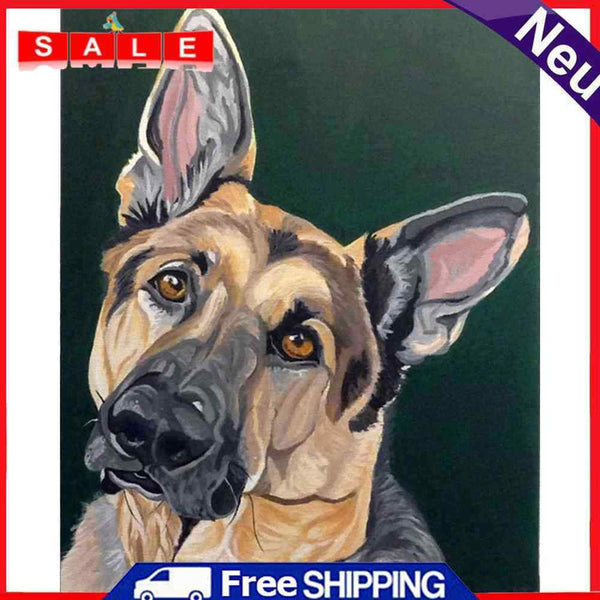 DIY Oil Paint by Numbers Dog Animal Hand Painted Acrylic Drawing Home Decor Kit