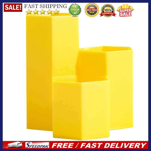 Desktop Table Organizer 3 Lattices Makeup Brush Storage Box Cosmetics Pen H