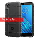 Drop-Proof Soft TPU Shell Phone Back Cover Case Guard for Moto E6 (Black)