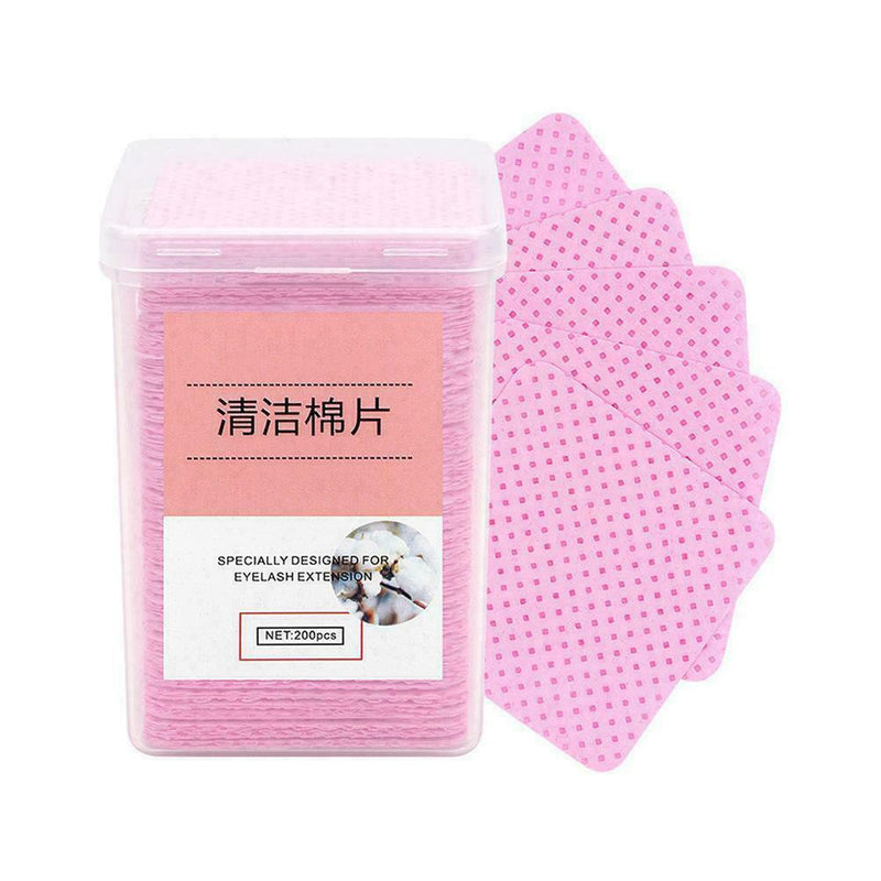 200pcs Paper Cotton Wipes Eyelash Glue Remover Wipe Cleaner Cotton Nails D6W6