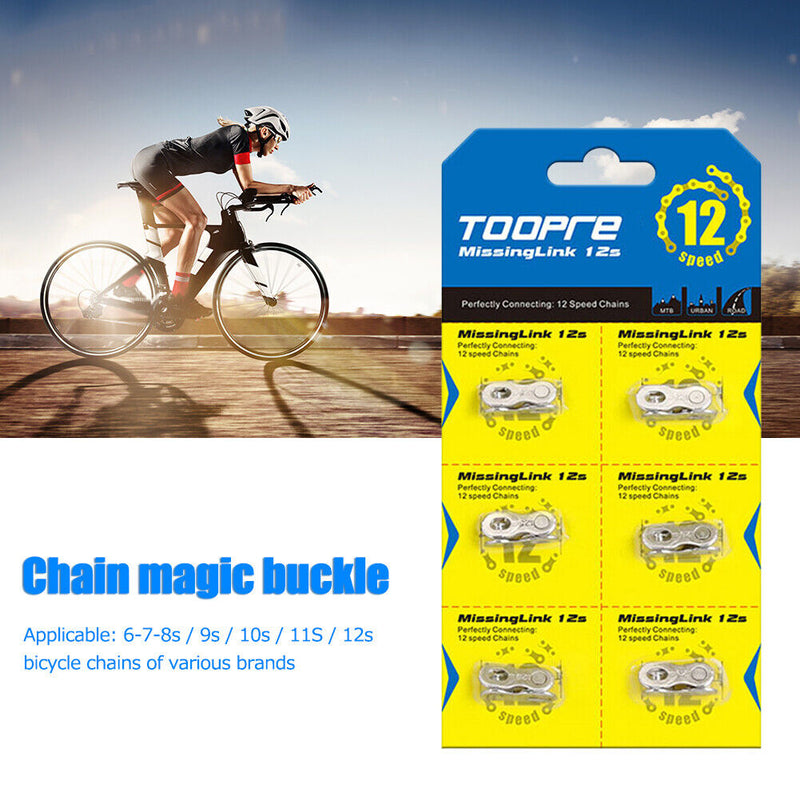 6 Pairs Bicycle Chain Link Connector MTB Road Bike Quick Master Links (12S)