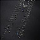 Headdress Long Tassel Headwear Crystal Rhinestone Fringed Forehead Chain
