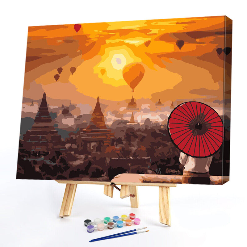 Hot Air Balloon 50x40cm Oil Paint By Numbers DIY Painting SXD216025