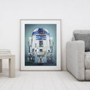 Full Cross Stitch Art Draw 11CT Stamped Spaceship Robot Embroidery Wall Ornament
