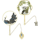 Markers Chinese Style Pagination Mark Peacock Book Clip Brass Bookmark Tassel