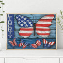 5D DIY Part Special Drill Diamond Painting Kit Butterfly Flag Rhinestone