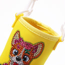 Round Messenger Strap Insulated Bottle Protective Bag (Yellow Pekingese)
