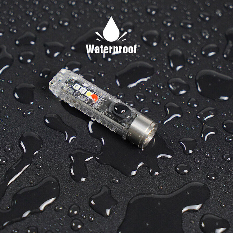 Keychain LED Flashlight Mini Pocket Torch for Outdoor EDC Emergency (White)