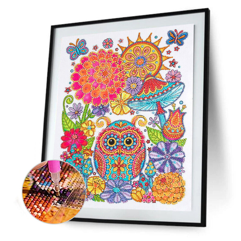 Partial Special Diamond Painting Set Large Eyes Bird Rhinestone Mosaic Picture