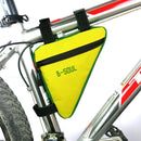 Triangle Cycling Front Tube Frame Pouch Bag Holder Saddle(Yellow+Green)
