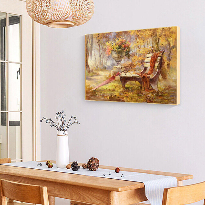 Frameless Oil Painting Arts Picture By Number Bench Umbrella Hand Painted Cra