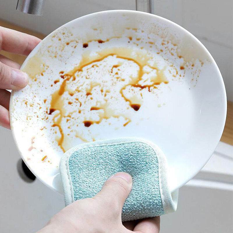 Double Sided Sponge Scouring Pad Kitchenware Washing Decontamination Dish Towel