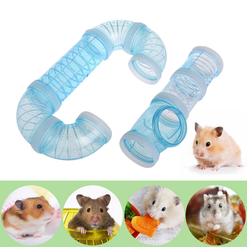 8pcs Hamster Tunnel Assembly Pipe Set External Small Pet Pipeline (Blue) Newly