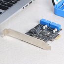 Front PCI-E to 19/20 Pin Adapter Desktop USB 3.0 PCI Express Expansion Card