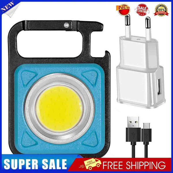 COB LED Keychain Flashlight USB 500LM Outdoor Fishing Camping Working Light
