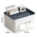 Tissue Box Napkin Holder Remote Control Home Storage Desk Organizer (Blue) Newly