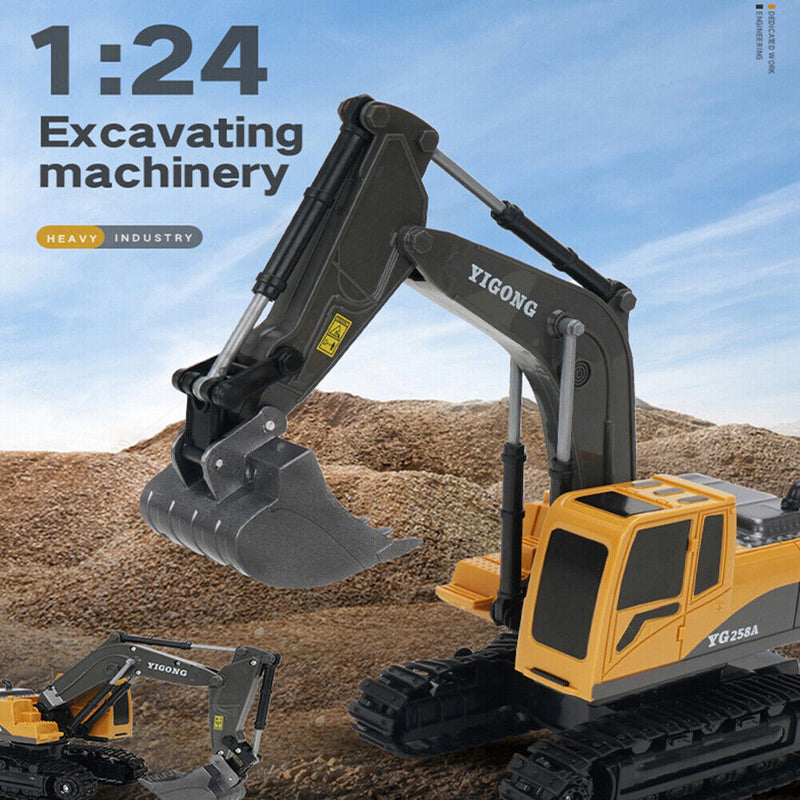 1/24 6CH RC Excavator Toys Remote Control Engineering Car Electric Trucks Newly