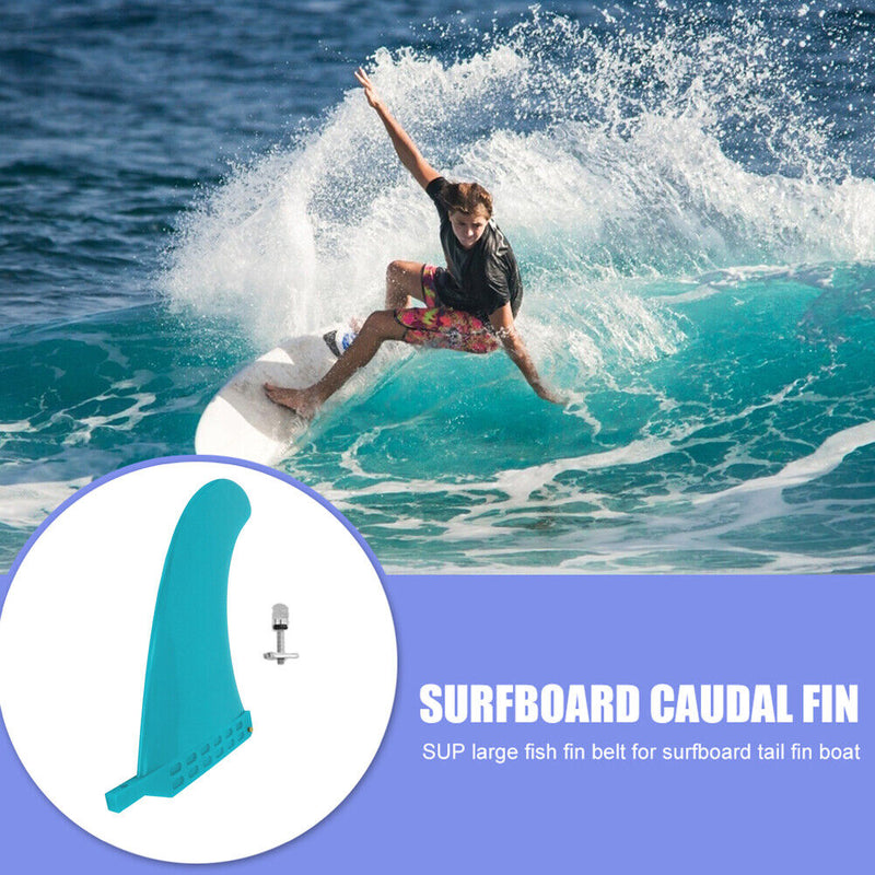 9in Surfing Tail Fin Removable Paddle Rudder Surfboard Stabilizer (Blue) Newly