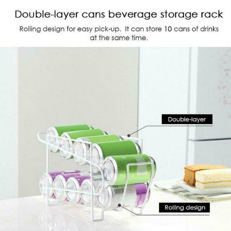 Food Tin Can & Drink Dispenser Kitchen Cupboard Fridge Rack Storage NICE D0B4