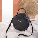3pcs Women Alligator PU Circle Zip Crossbody Shoulder Bag Handbag(Black)
