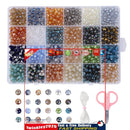 1200pcs 6mm Glass Beads 24 Colors Faceted Rondelle Crystal Glass Beads (B) Newly