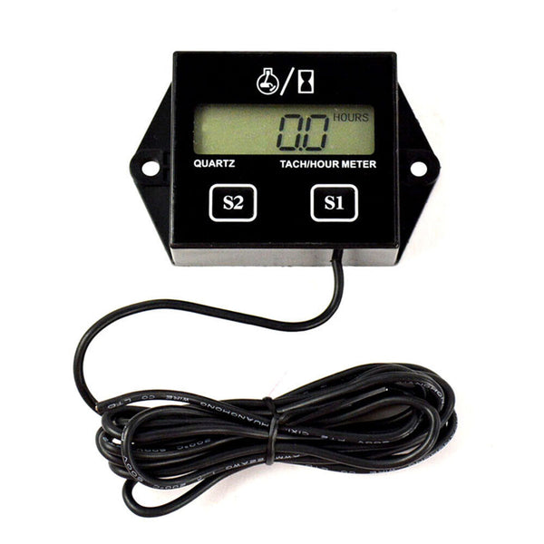Waterproof Digital Tachometer Tach Hour Meter Motor ATV Engine Inductive Gauge