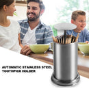 Stainless Steel Automatic Toothpick Holder Cotton Swab Box Home Table Decoration