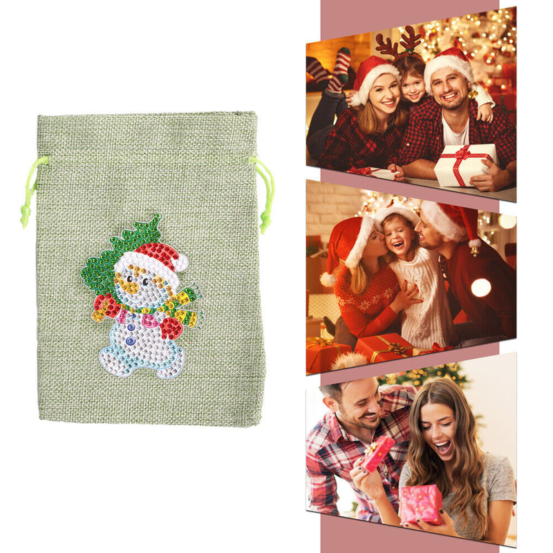 Christmas Diamond Painting Shopping Tote Mosaic Drill Candy Bag (Snowman)