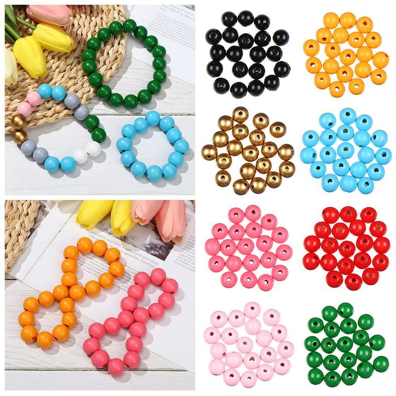 DIY Round Wooden Beads Spacer Loose Beads Jewelry Making Beaded Material