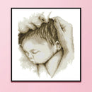 Holding Baby Partial Cross Stitch 14CT Counted Embroidery DIY Needlework Crafts