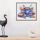 11CT Full Cross Stitch Coffee Dessert Stamped DIY Cotton Printed Wall Needlework