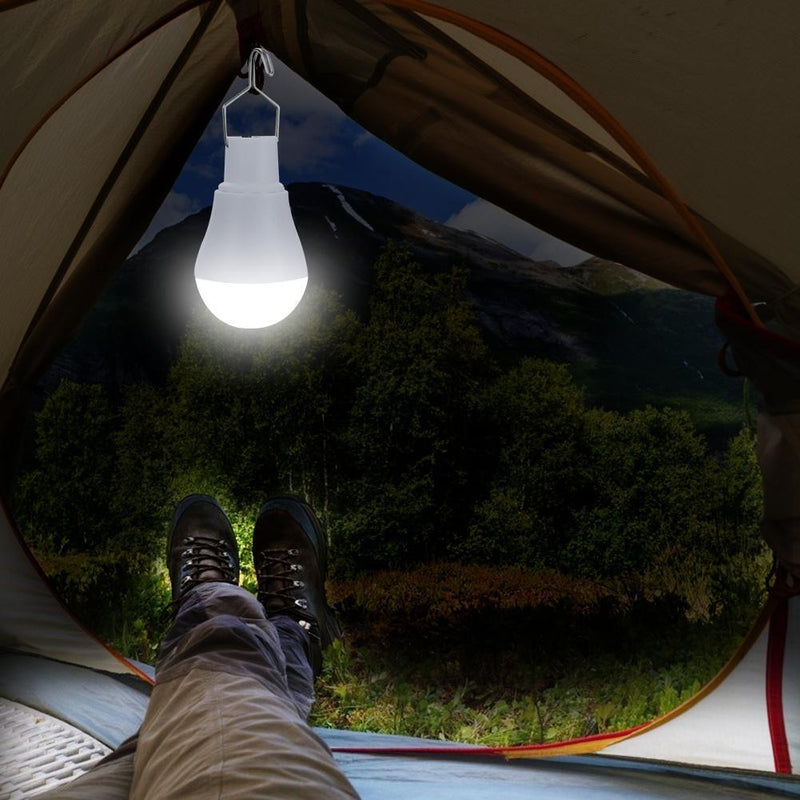 12LED Solar Bulb Hanging Lamp Outdoor Garden Camping Tent Light (B Hook)
