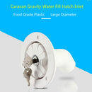 RV Accessory Gravity Fresh Water Fill Hatch Lockable Inlet Filter for Boat Newly