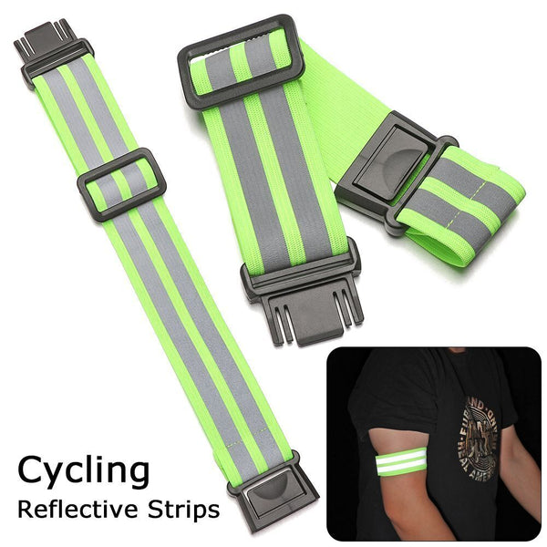 Wristband Cycling Reflective Strips Warning Armband Bicycle Bind Strap