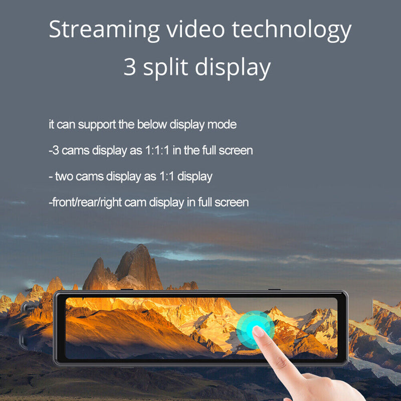 Driving Recorder 12-inch 1080P Touch Screen Dashcam 170 Wide Angle for Carplay