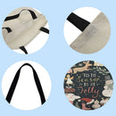 CalligraphPrinted Shoulder Shopping Bag Casual Large Tote Handbag (40*40cm)