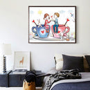 5D DIY Full Drill Diamond Painting Sweet Lovers Cup Cross Stitch Embroidery