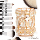 Crystal Makeup Brushes Holder Eyebrow Pencil Cosmetic Jewelry Storage Organizer