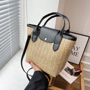 Straw Beach Bag Woven Shoulder Messenger Bag Women Bohemian Summer Vacation Tote