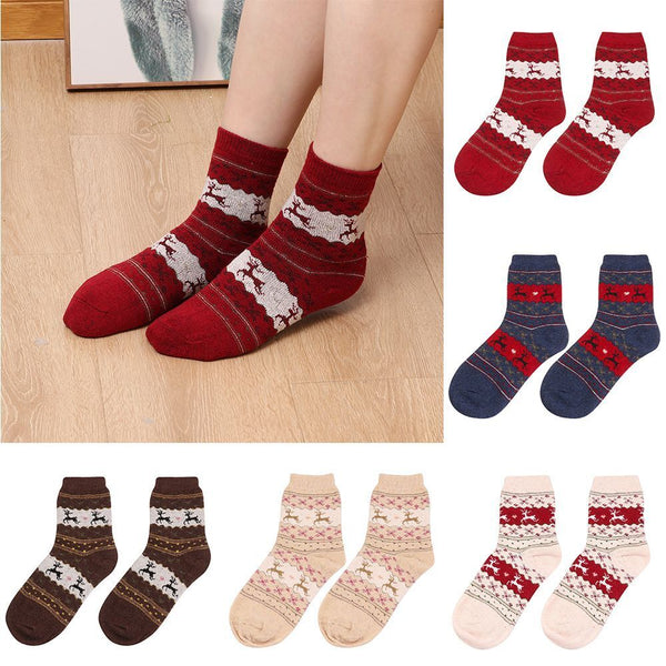 Warmer Cotton Christmas Socks Christmas Deer Floor Socks Sleeping Hosiery