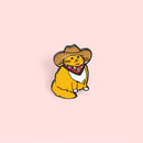 Funny Brooch Cute Badge Novelty Animal Enamel Pin Lapel Pins Cowboy Cats