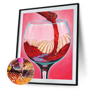 5D DIY Red Wine Glass Full Round Diamond Painting Wall Decor Rhinestone Picture