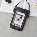 PU Leather Shoulder Messenger Bag Women Touch Screen Phone Pouch (Black)