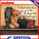 Full Cross Stitch Bear Gift Kit Cotton 3 Strands Stamped DIY Artwork Home Decor