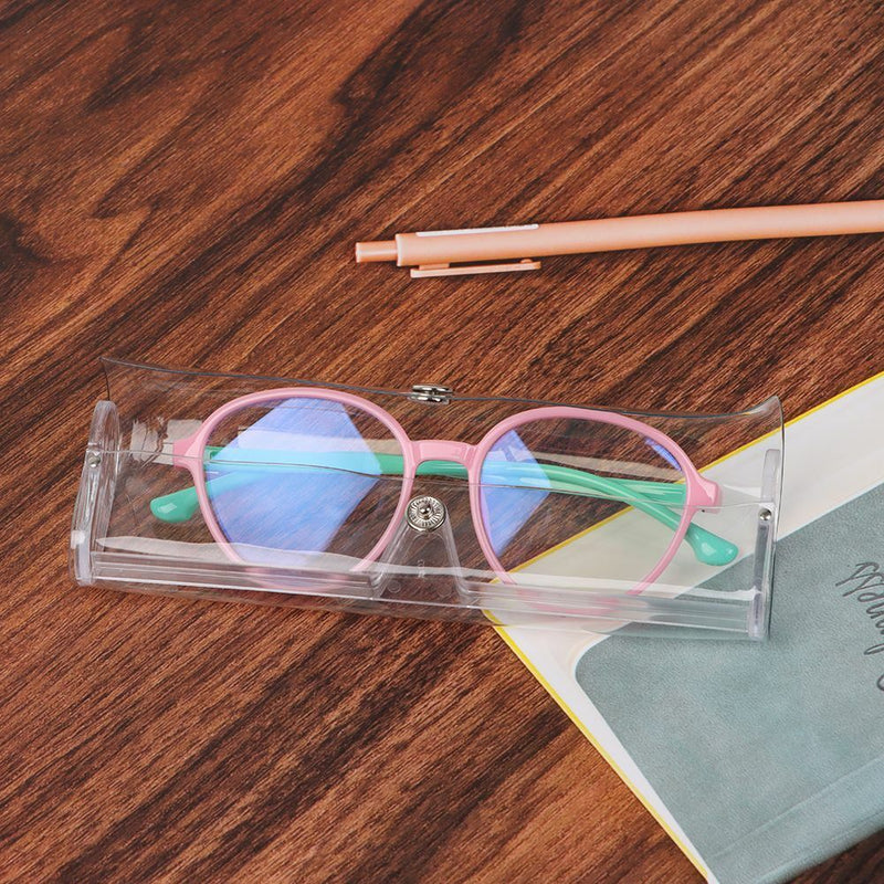 Transparent Women Portable Glasses Box Plastic Glasses Holder Eyeglasses Case