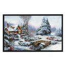 Full Embroidery DIY Canvas Craft Stamped 11CT Cross Stitch Snow Scene Art Kit