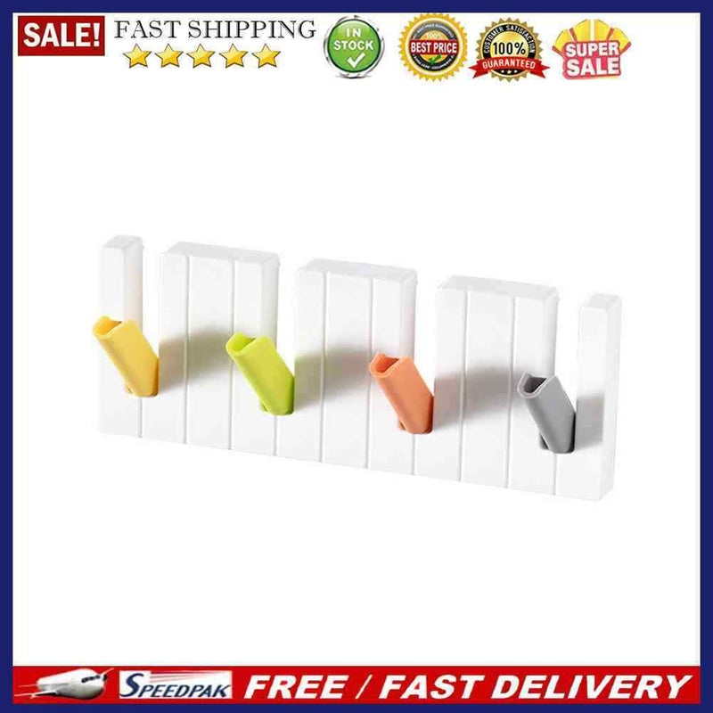 Wall Mounted Towel Hook Hanger Piano Keys Clothes Storage Organizer Rack Shel