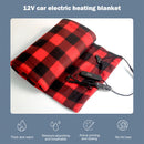 Electric Car Blanket Heated Fleece Travel Throw with Timer (Black Red) Newly