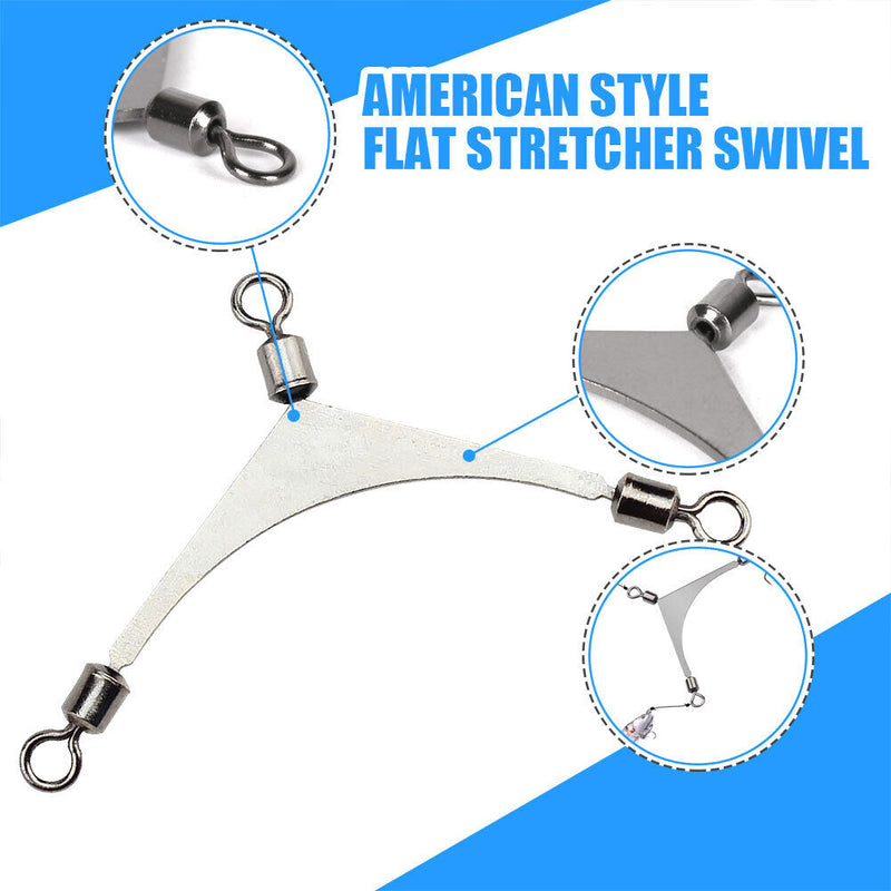 American 3 Way Fishing Jig Head Swivels Rolling Pole Connector Fishing Tackles